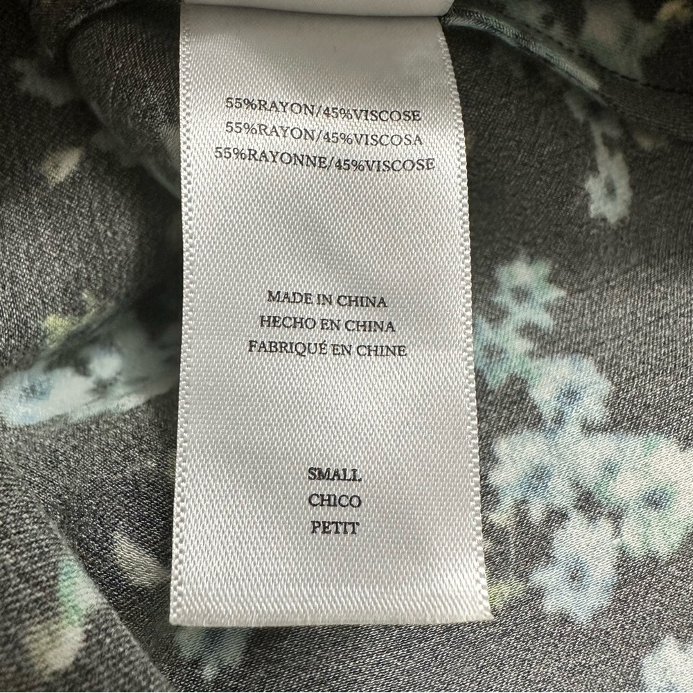 Rails Pandora Floral Satin Crepe Midi Dress Black 
Green SZ Small Fairy EUC - Picture 5 of 10